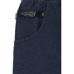 Blue Bermuda Shorts with Elasticated Waist in Cotton for Men