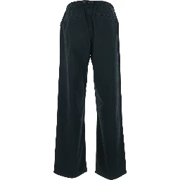 black Pants with elasticated waist and belt in cotton Man