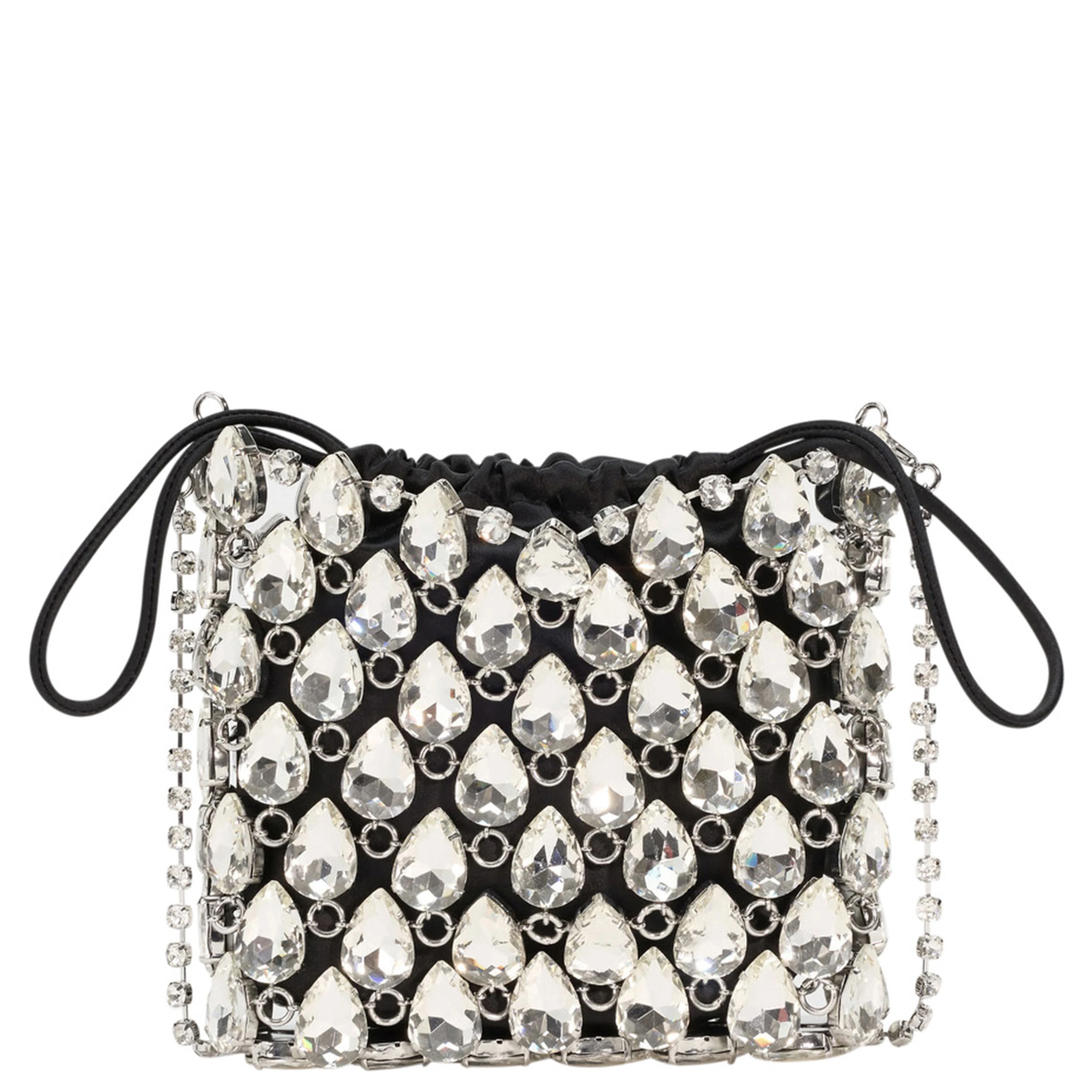 Handbag SILVER CRYSTAL CHAINMAIL MINI BAG with Crystal Details