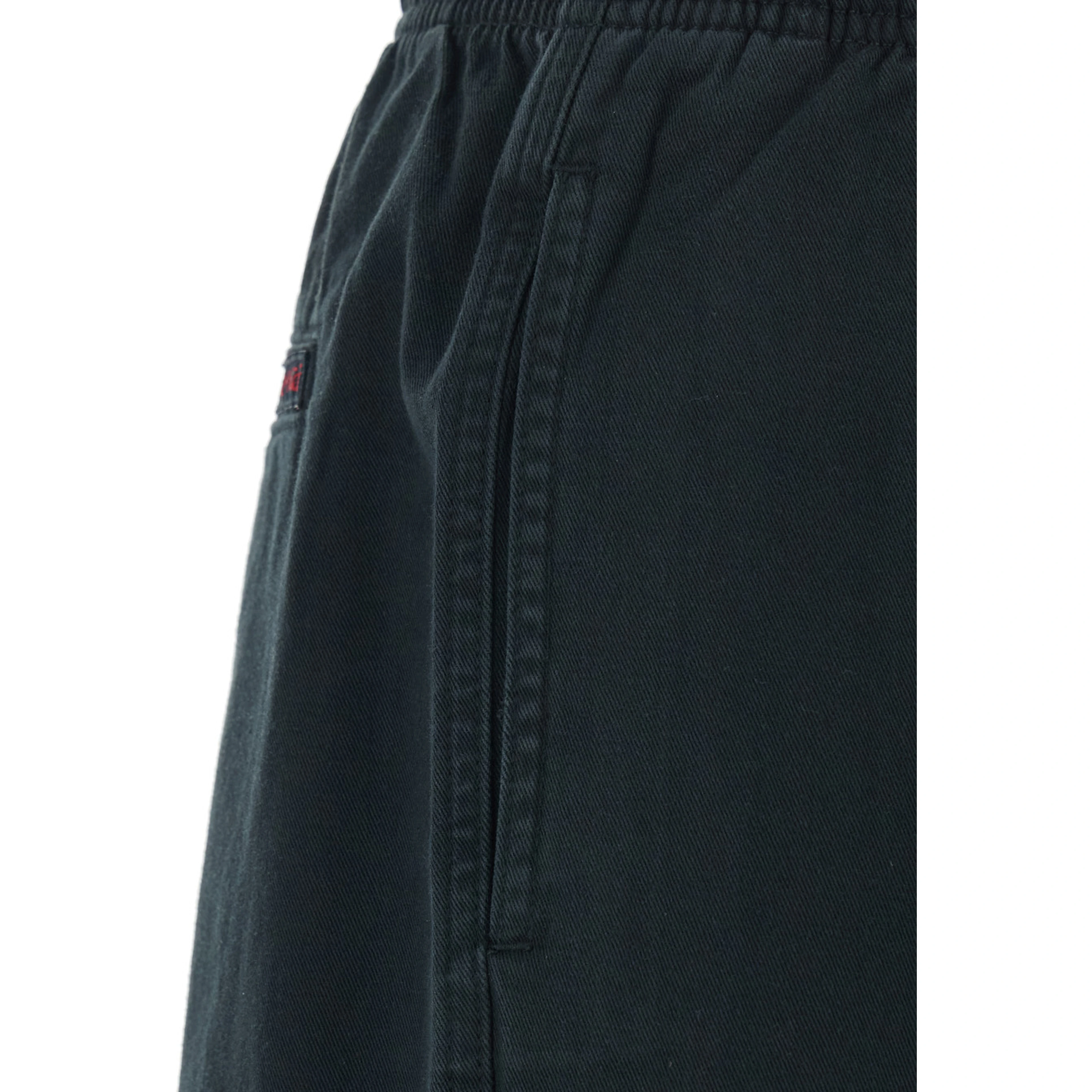 black Pants with elasticated waist and belt in cotton Man