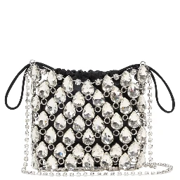 Handbag SILVER CRYSTAL CHAINMAIL MINI BAG with Crystal Details