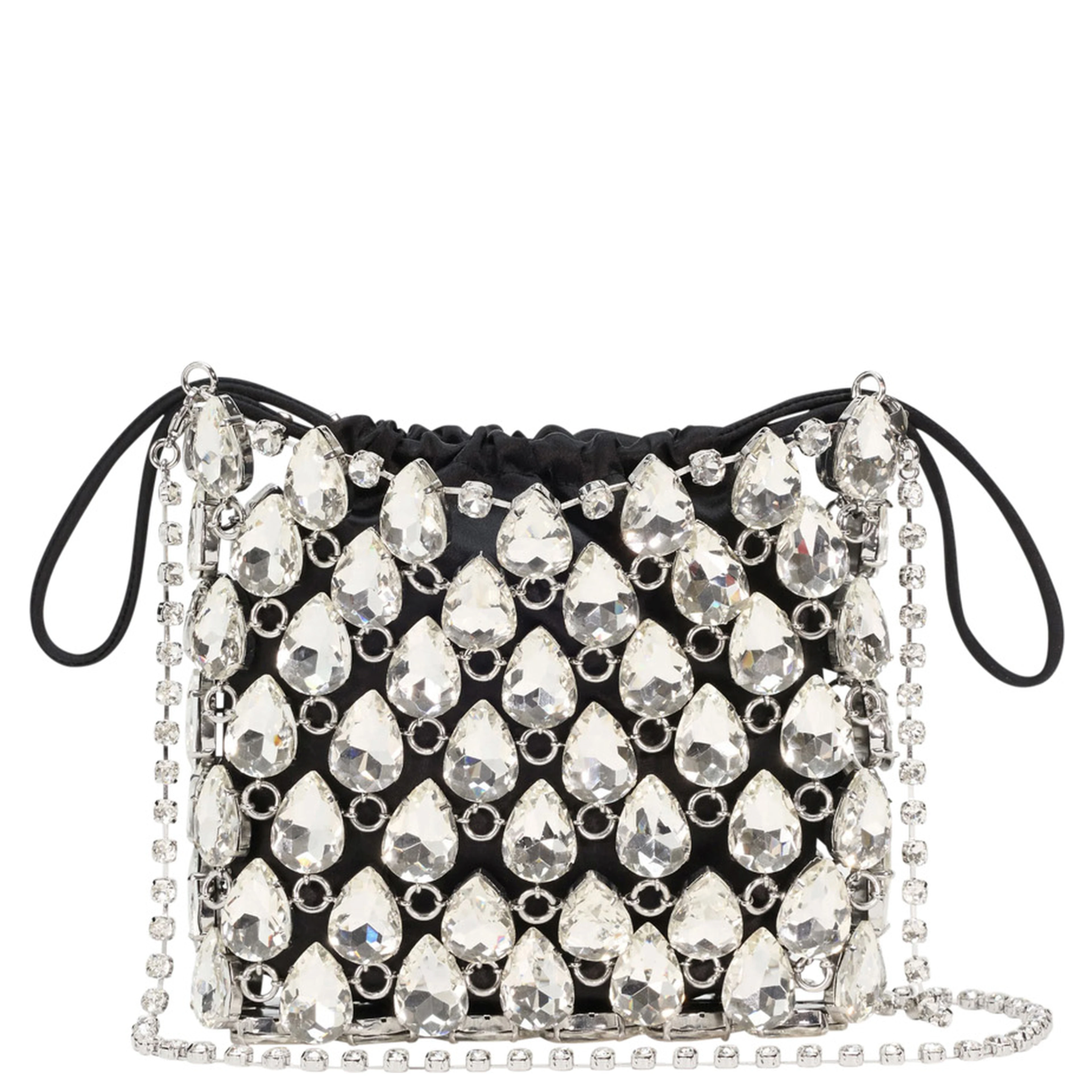 Handbag SILVER CRYSTAL CHAINMAIL MINI BAG with Crystal Details