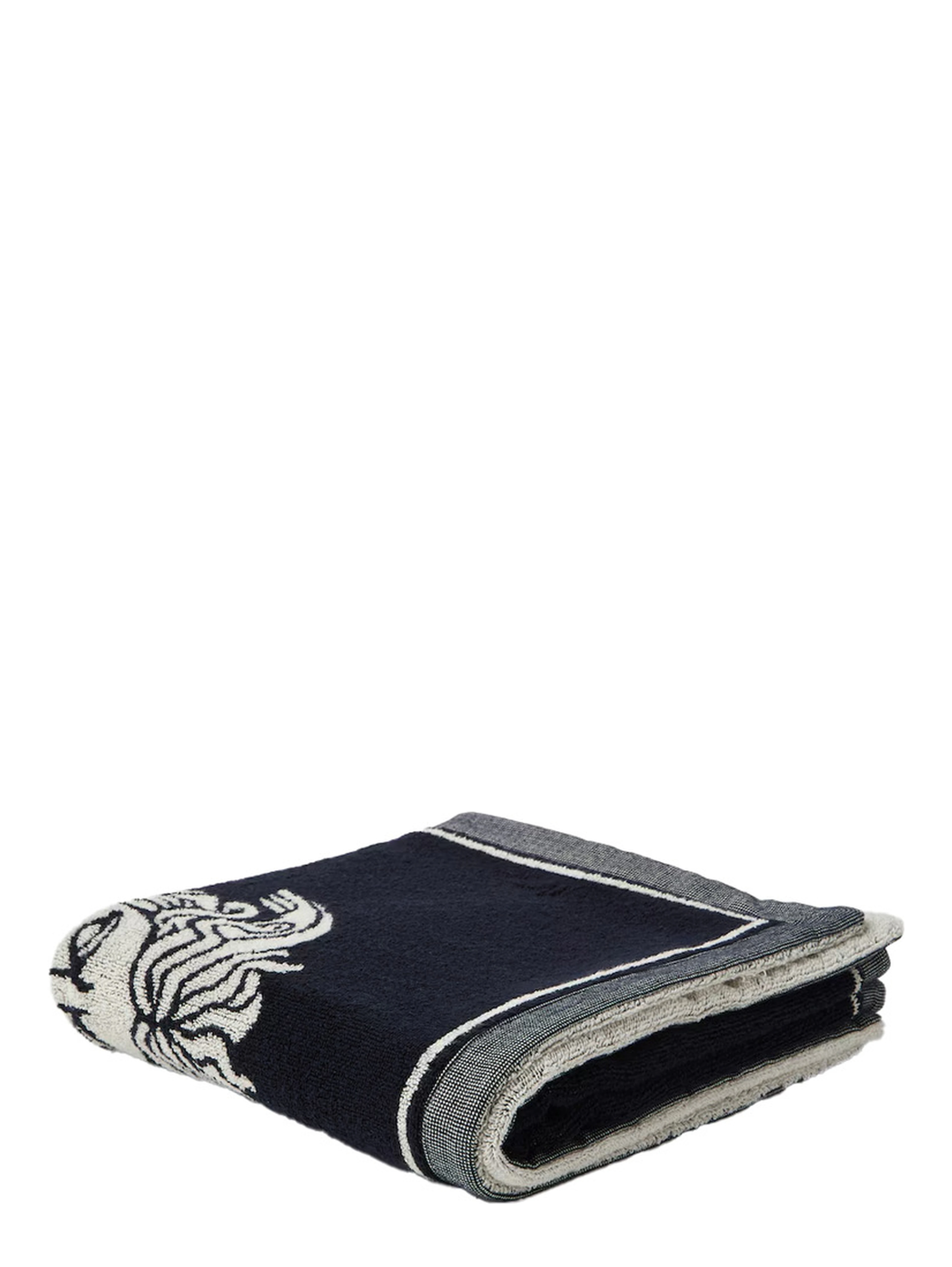 Sport Towel with Medusa Jacquard in Blue Cotton Unisex