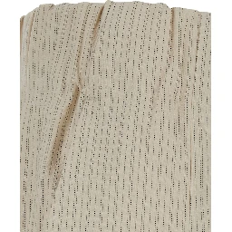 Pila Beige Pants with Elasticated Waist and All-Over Striped Motif in Cotton for Women