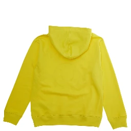 Yellow Hooded Sweatshirt with Fixed Hood and Logo on the Front in Cotton Boy