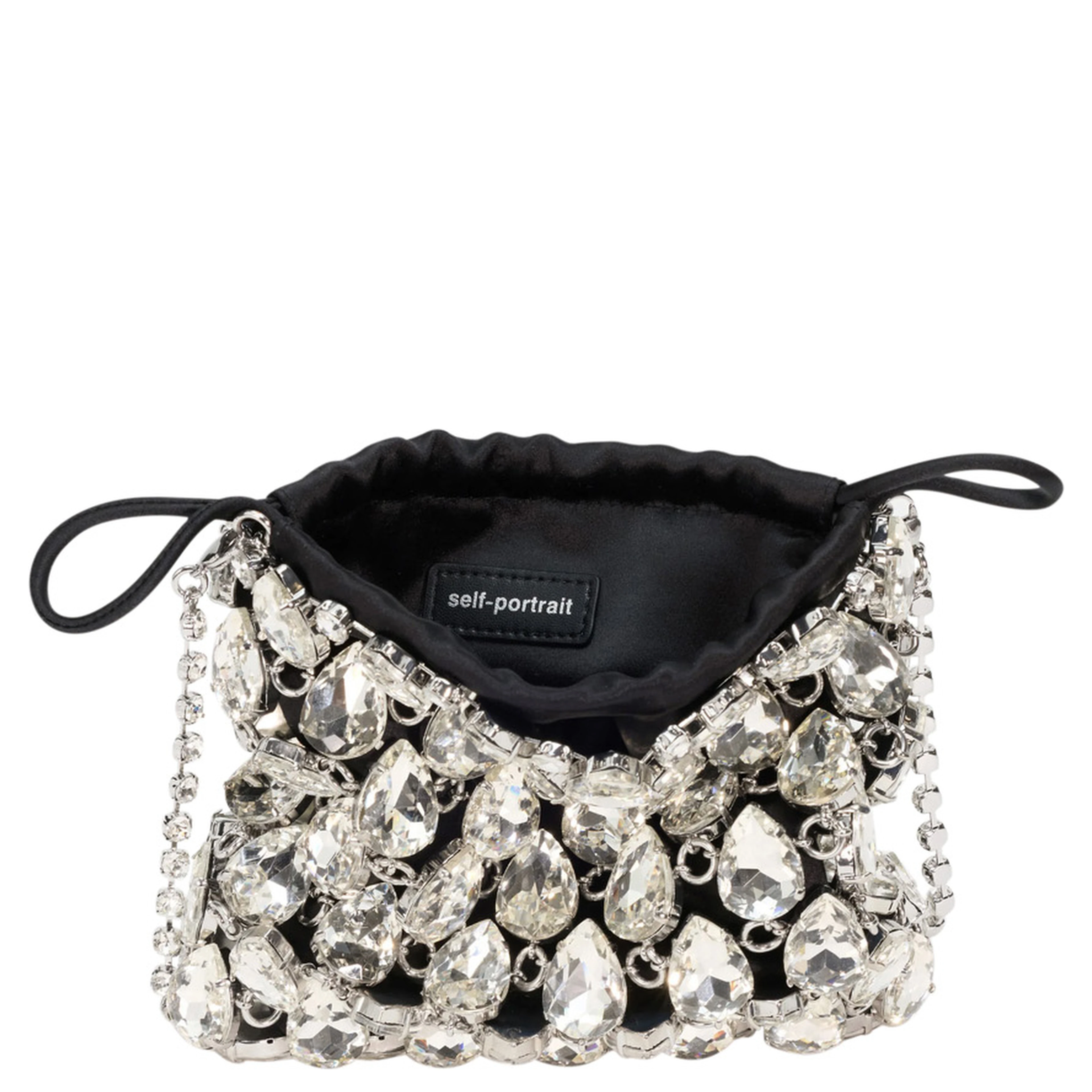 Handbag SILVER CRYSTAL CHAINMAIL MINI BAG with Crystal Details