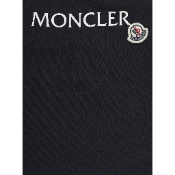 Blue Crew Neck Romper with Logo Lettering and Logo Patch on the Front in Stretch Cotton Baby