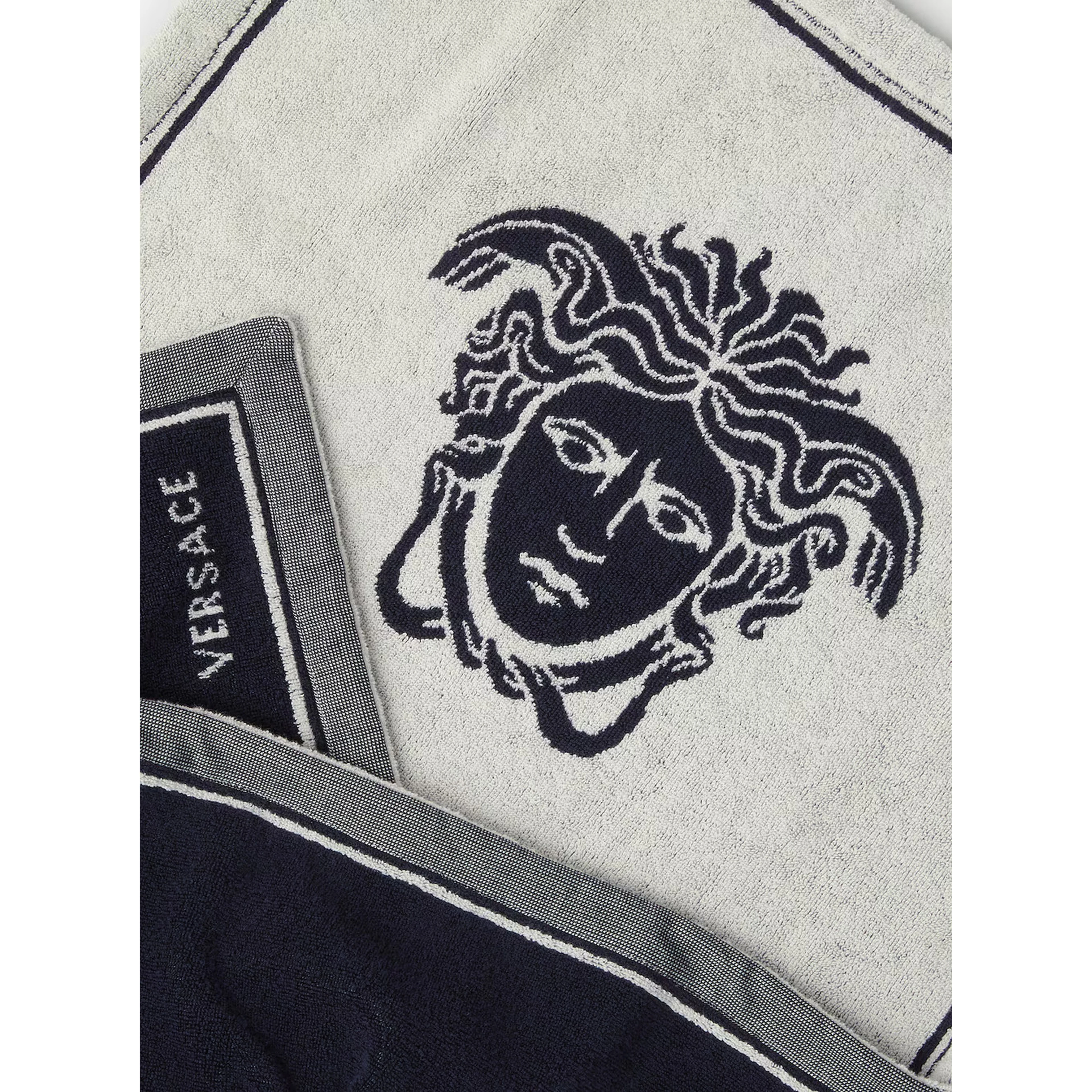 Sport Towel with Medusa Jacquard in Blue Cotton Unisex