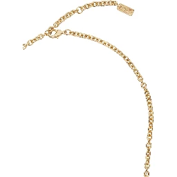 Gold-colored Necklace with chain design and front pendant in brass for women