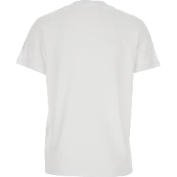 White Crew Neck T-Shirt with Logo Print on the Front in Cotton for Women