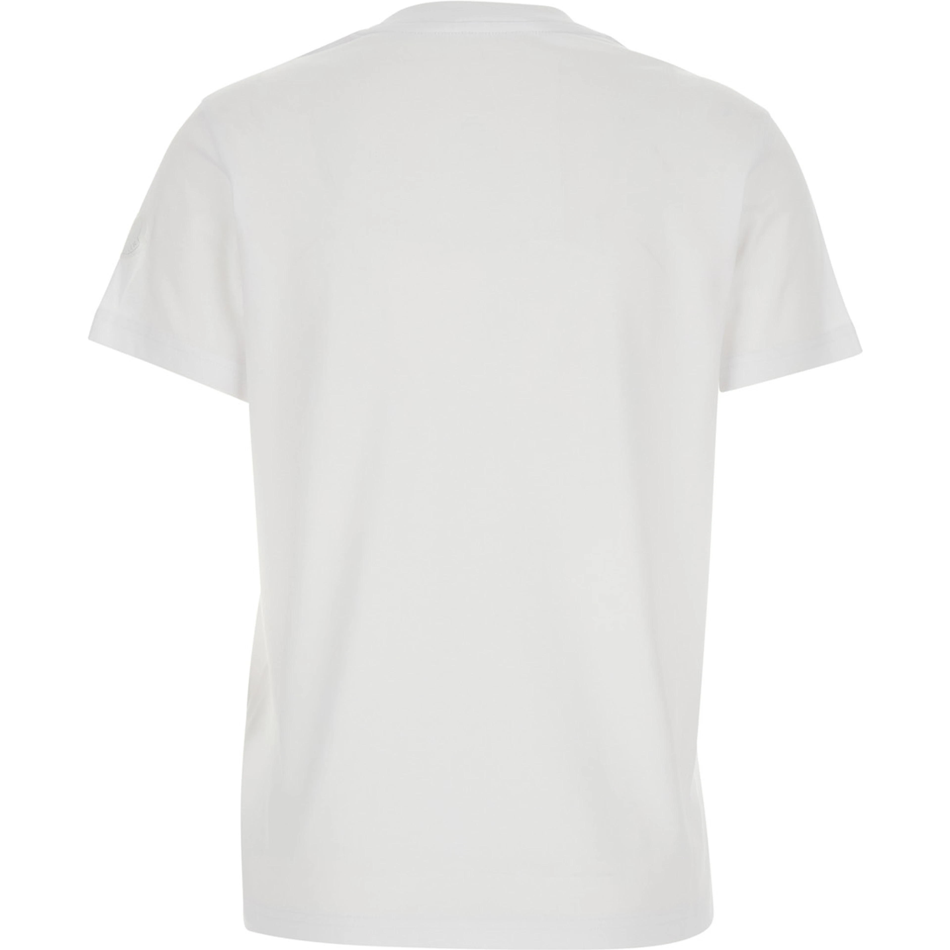 White Crew Neck T-Shirt with Logo Print on the Front in Cotton for Women