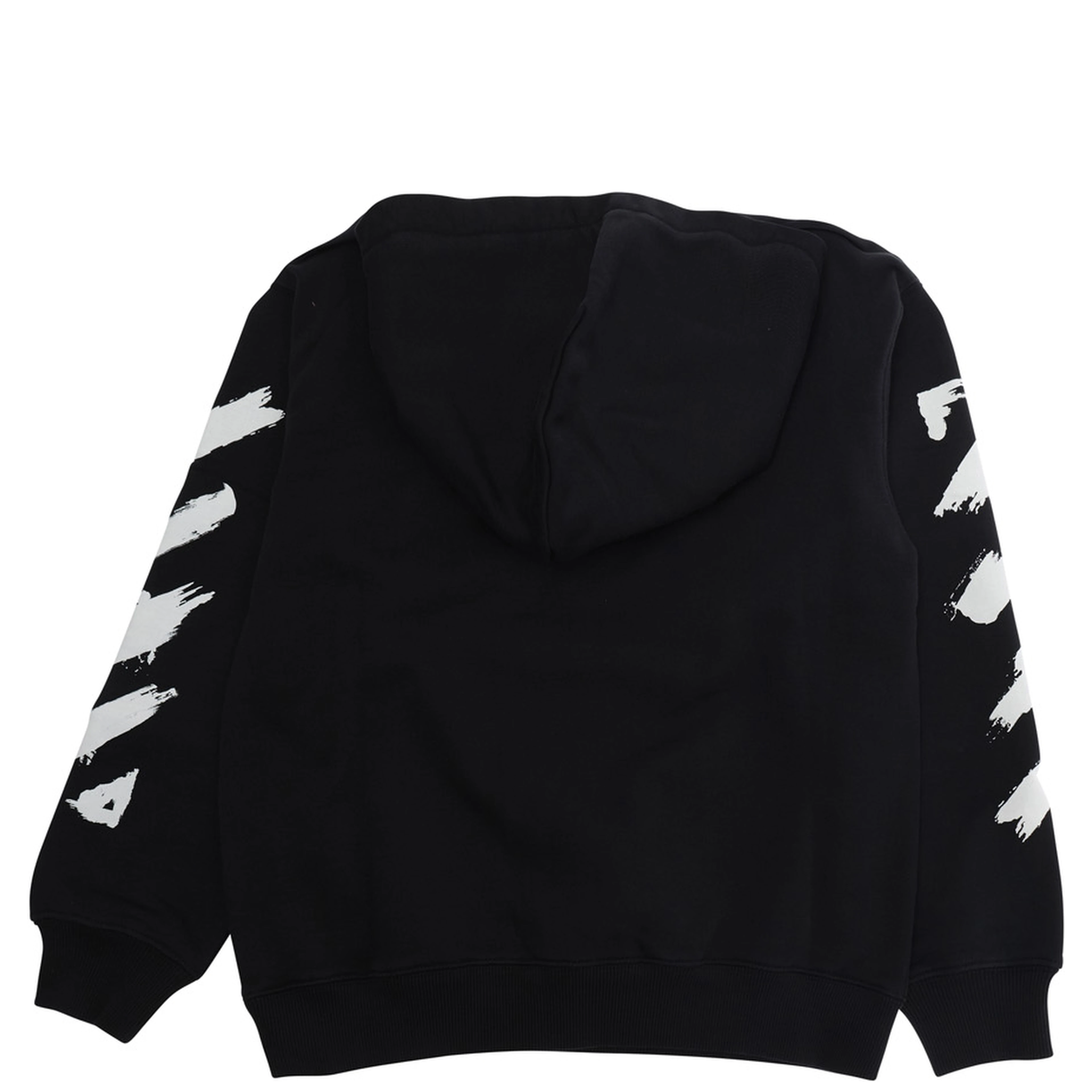 Black Hoodie with Printed Logo in Cotton Boy