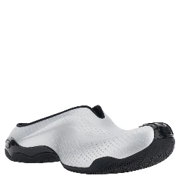 Grey mules with logo on the side and number on the front and back in tech fabric man