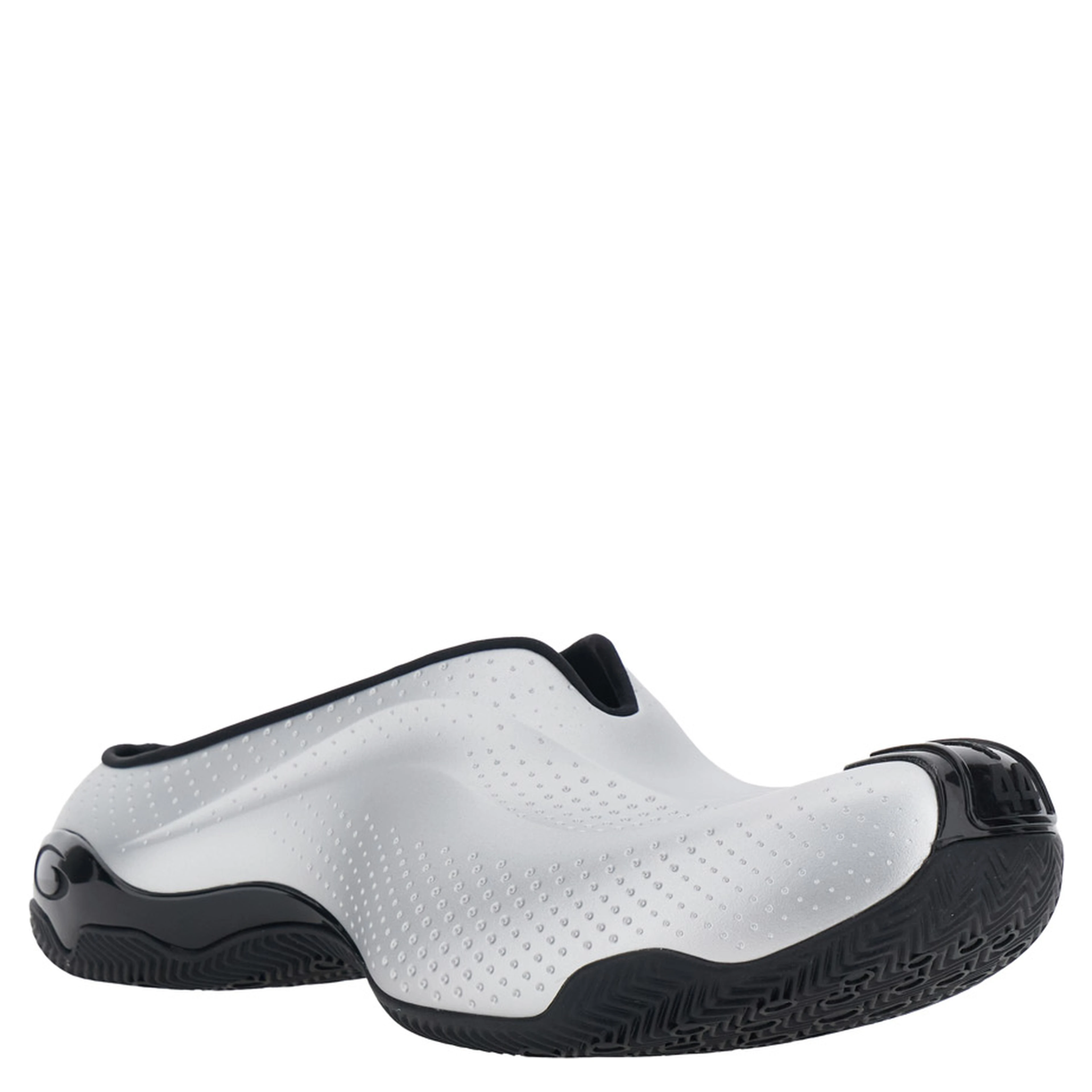 Grey mules with logo on the side and number on the front and back in tech fabric man