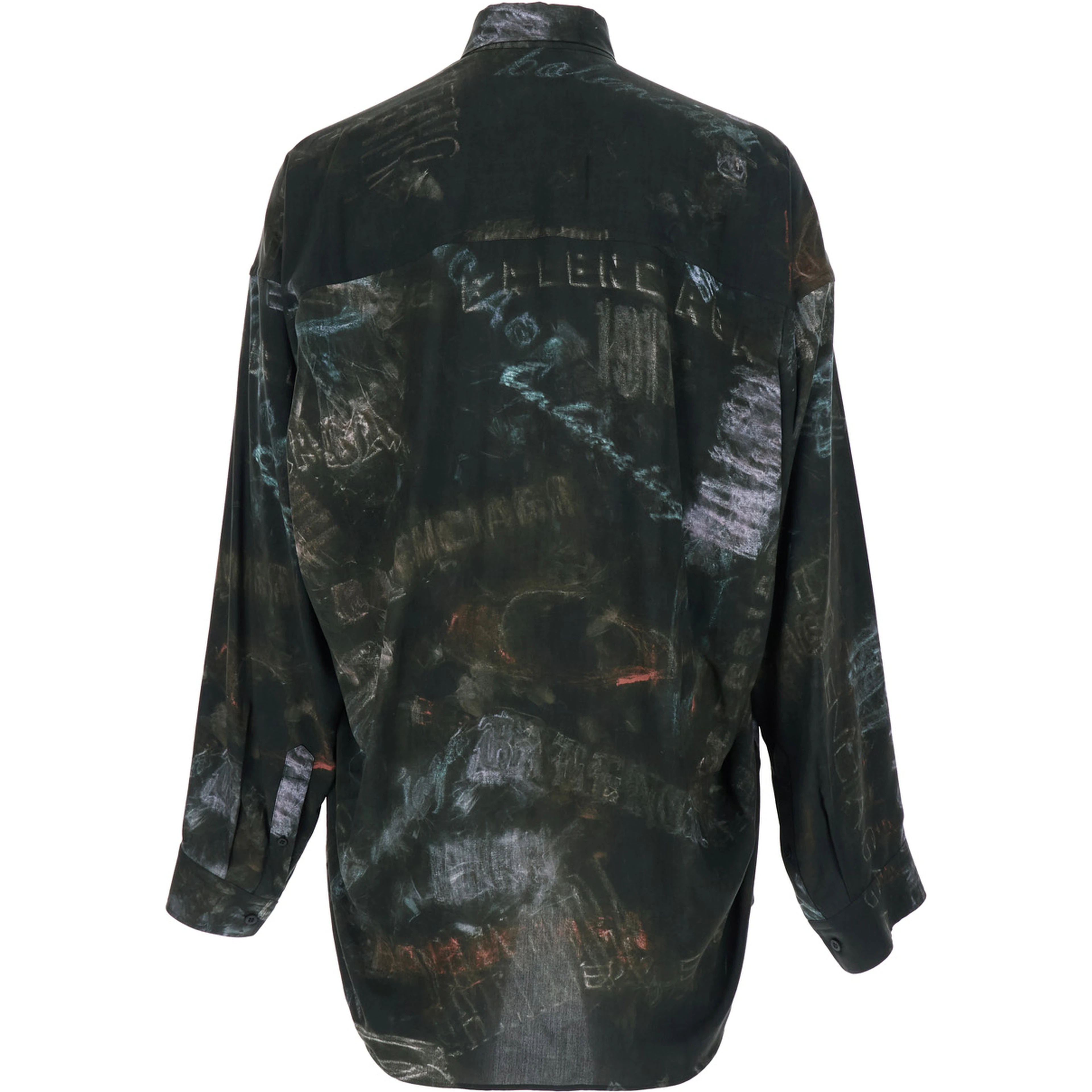 Black Shirt with All-Over Print in Viscose Men