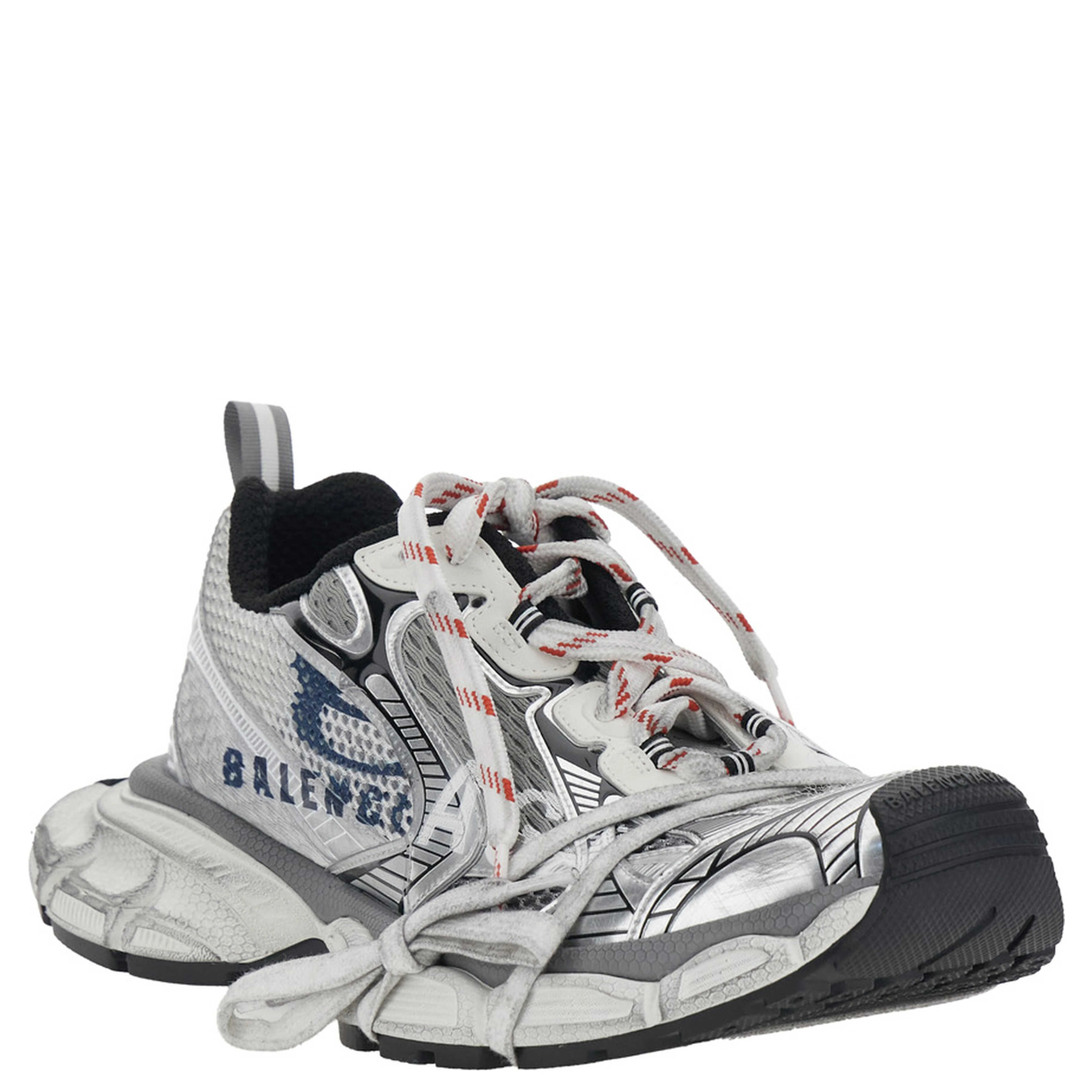 3XL Multicolor Low Top Sneakers with Logo Lettering on the Side in Tech Fabric Man