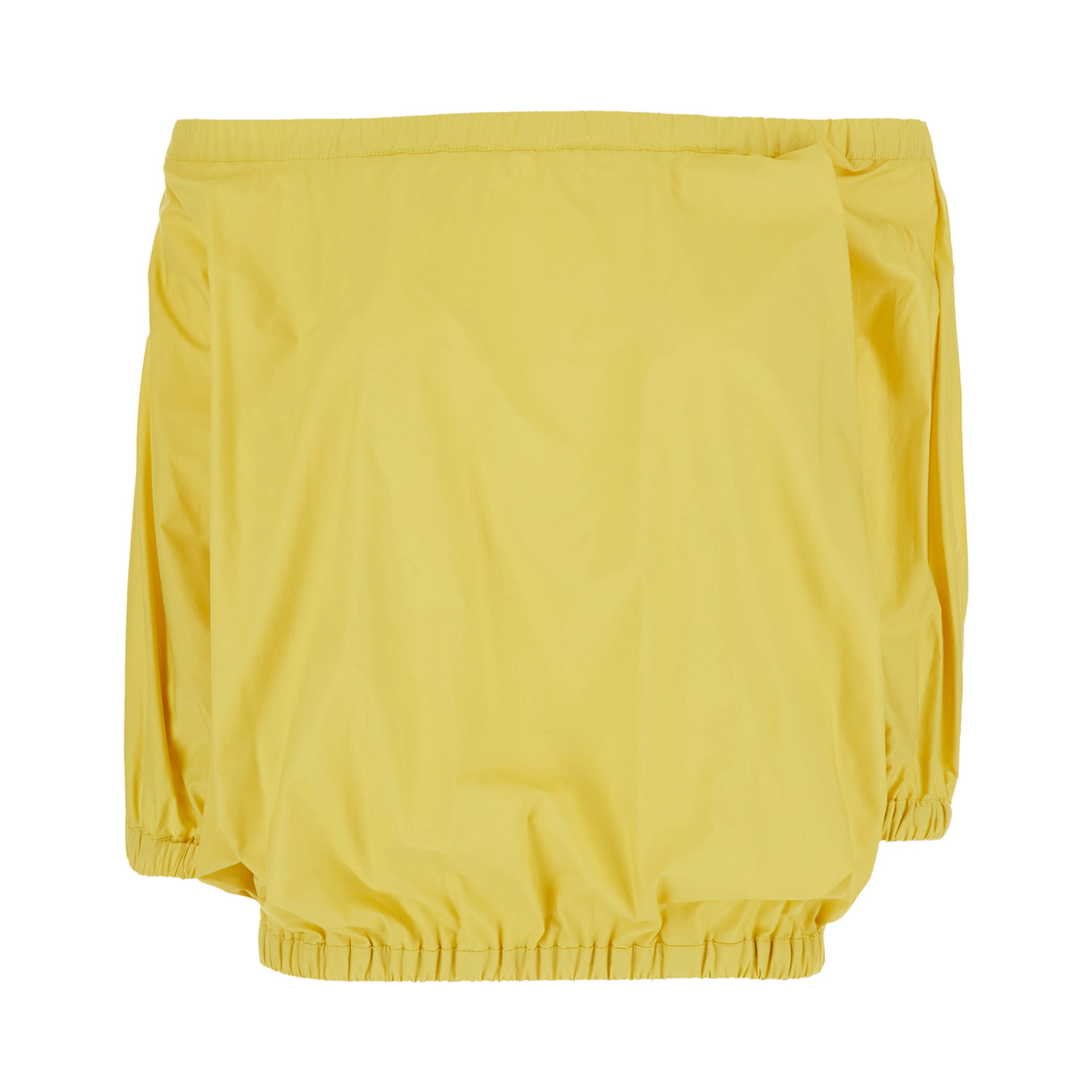 Yellow off-shouder Top with Short Sleeves in Cotton for Women
