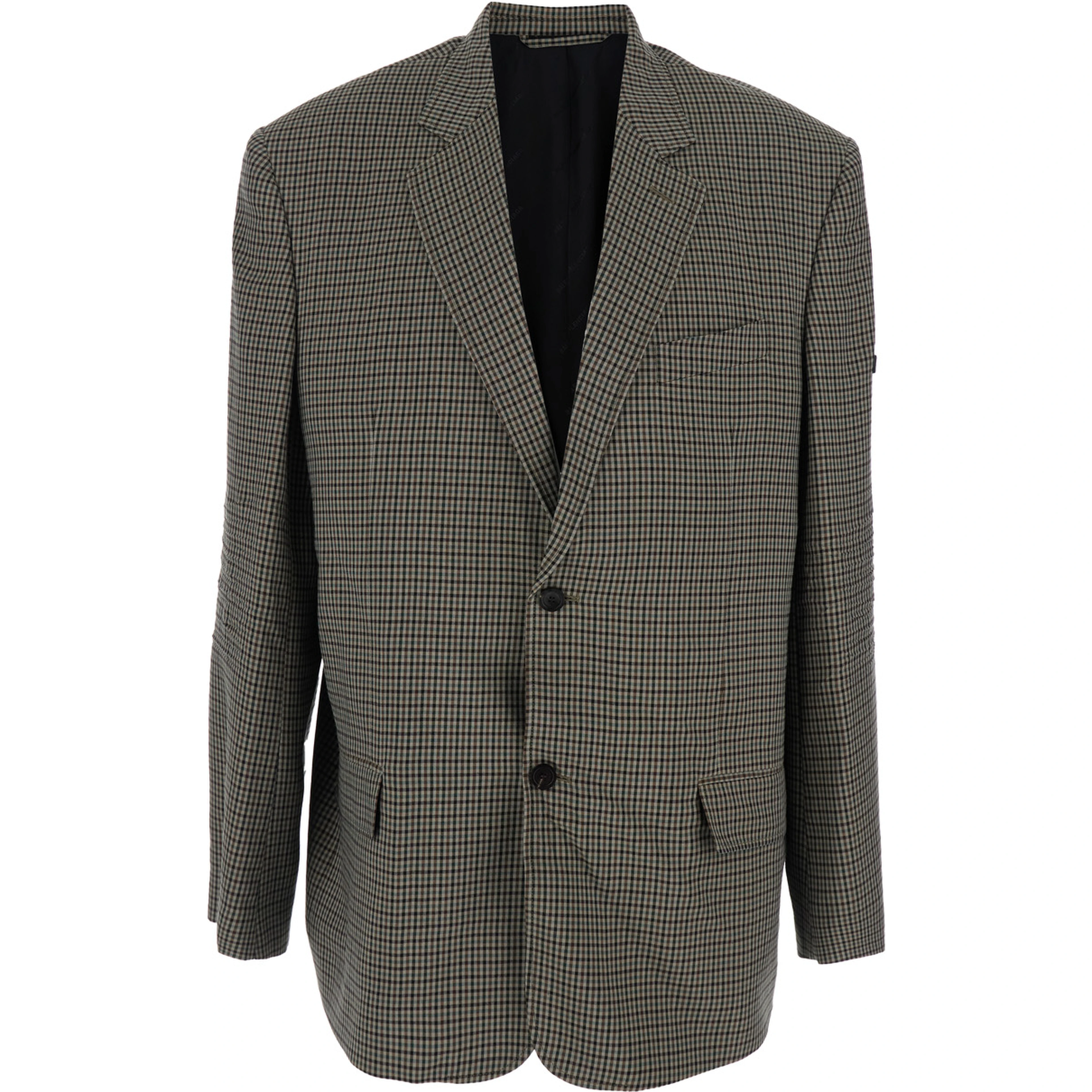 Brown Striped Jacket with Logo Patch on Sleeve for Men