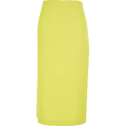 Yellow Skirt with Rear Concealed Zip Closure and Logo Plaque on the Rear in Fabric Woman
