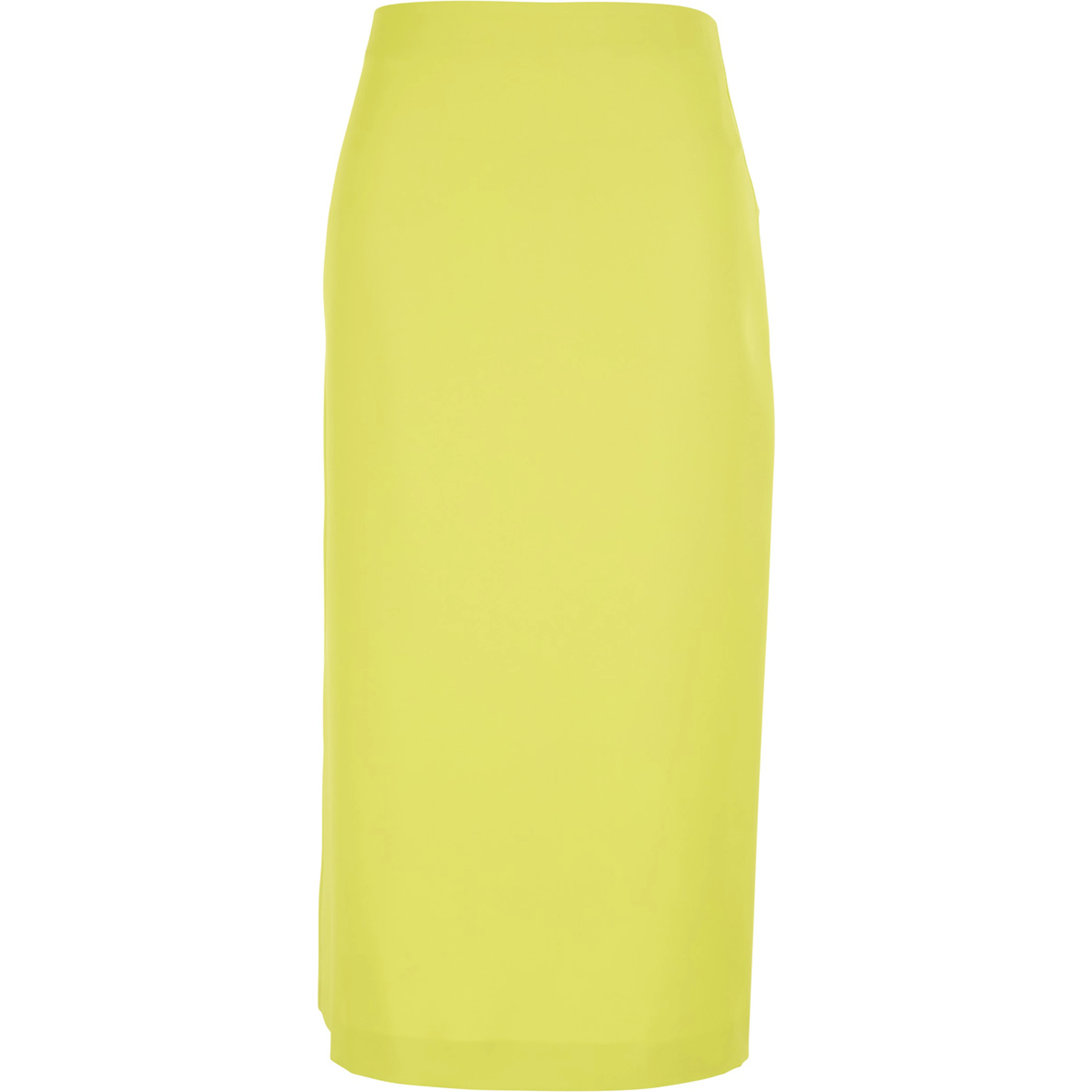 Yellow Skirt with Rear Concealed Zip Closure and Logo Plaque on the Rear in Fabric Woman