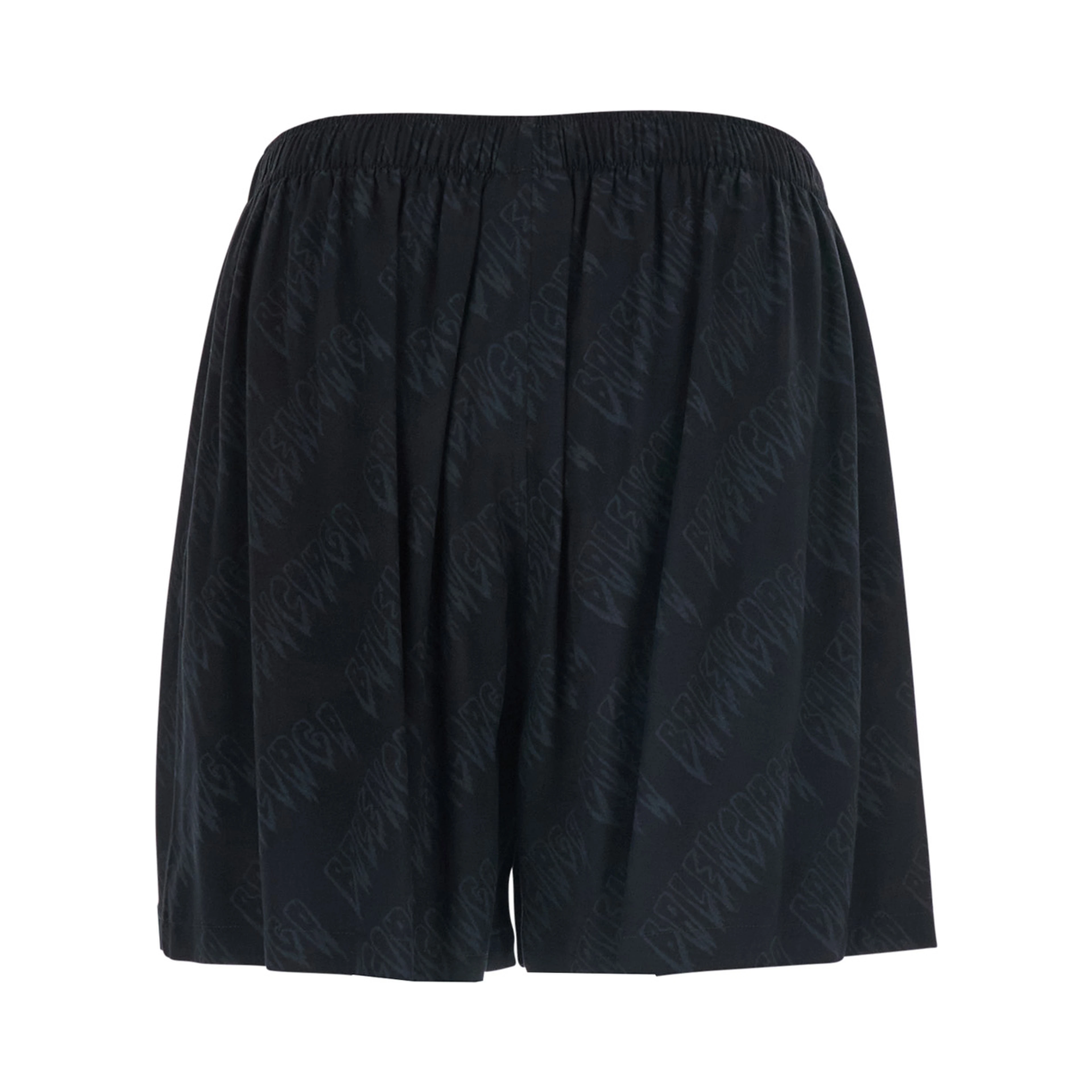 High-Waisted Shorts with Front Pockets in Black Viscose for Men