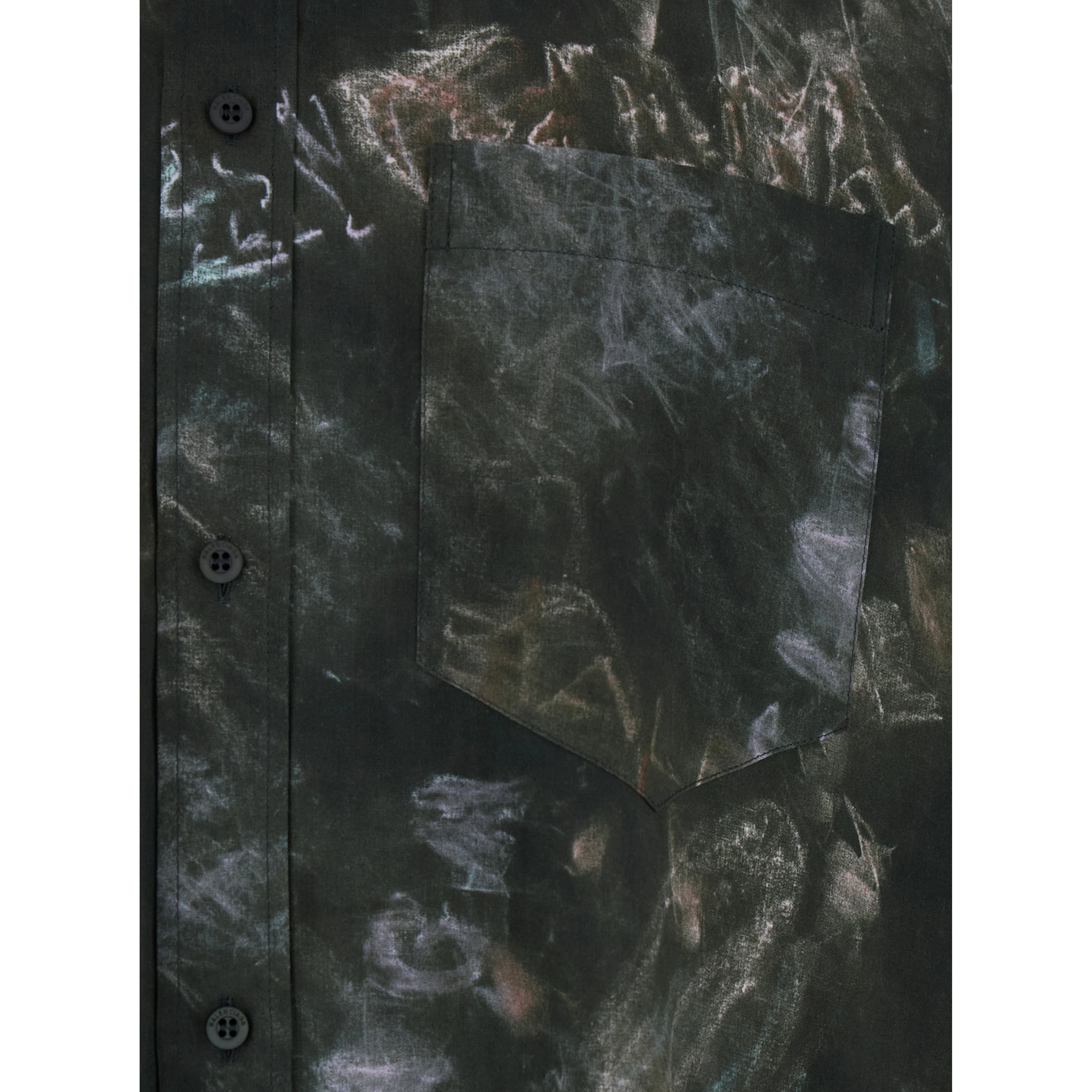 Black Shirt with All-Over Print in Viscose Men
