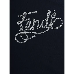 Blue Crew neck T-shirt with large logo on the front in cotton boy