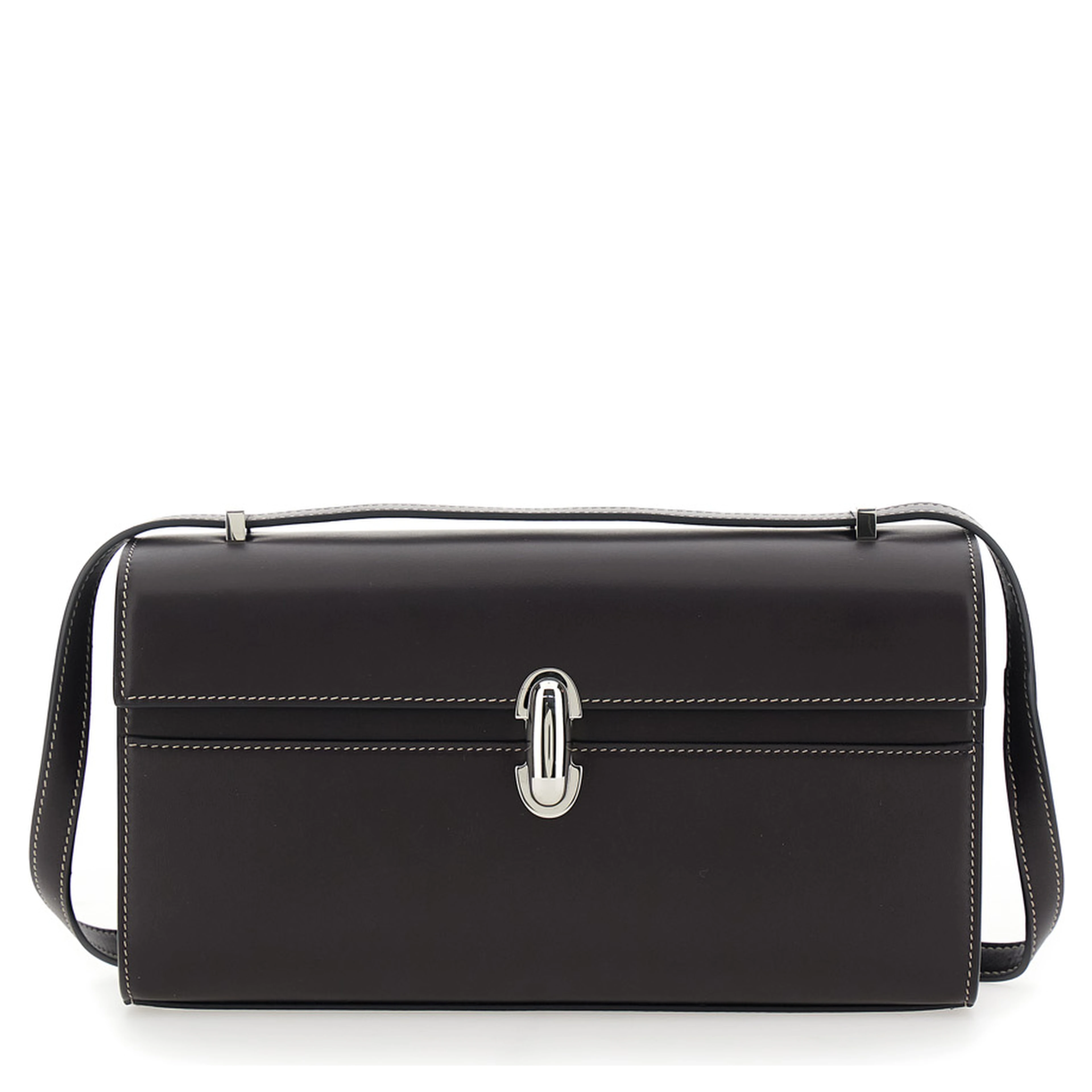 Shoulder Bag Simmetry with Top Strap and Turn Lock Closure in Brown Leather for Women