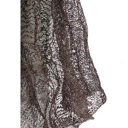 Brown Crop top with boat neckline and crumpled design in silk blend for women