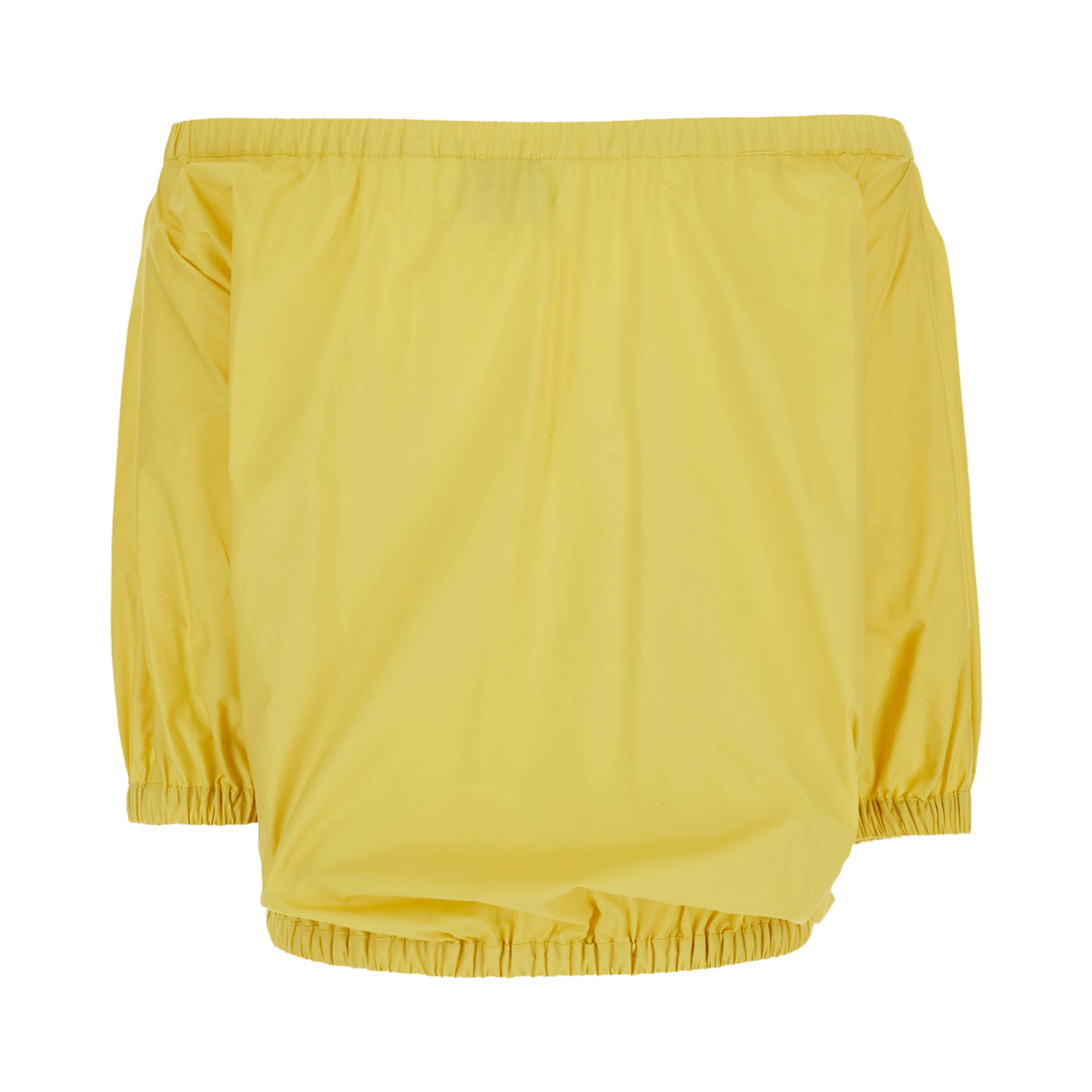 Yellow off-shouder Top with Short Sleeves in Cotton for Women