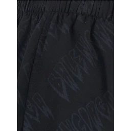 High-Waisted Shorts with Front Pockets in Black Viscose for Men