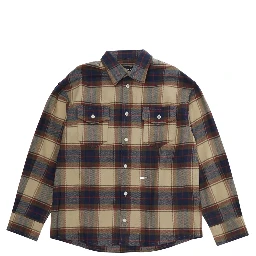 multicolor Shirt with striped motif and front plaque in cotton for boy