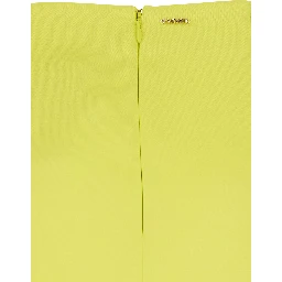 Yellow Skirt with Rear Concealed Zip Closure and Logo Plaque on the Rear in Fabric Woman