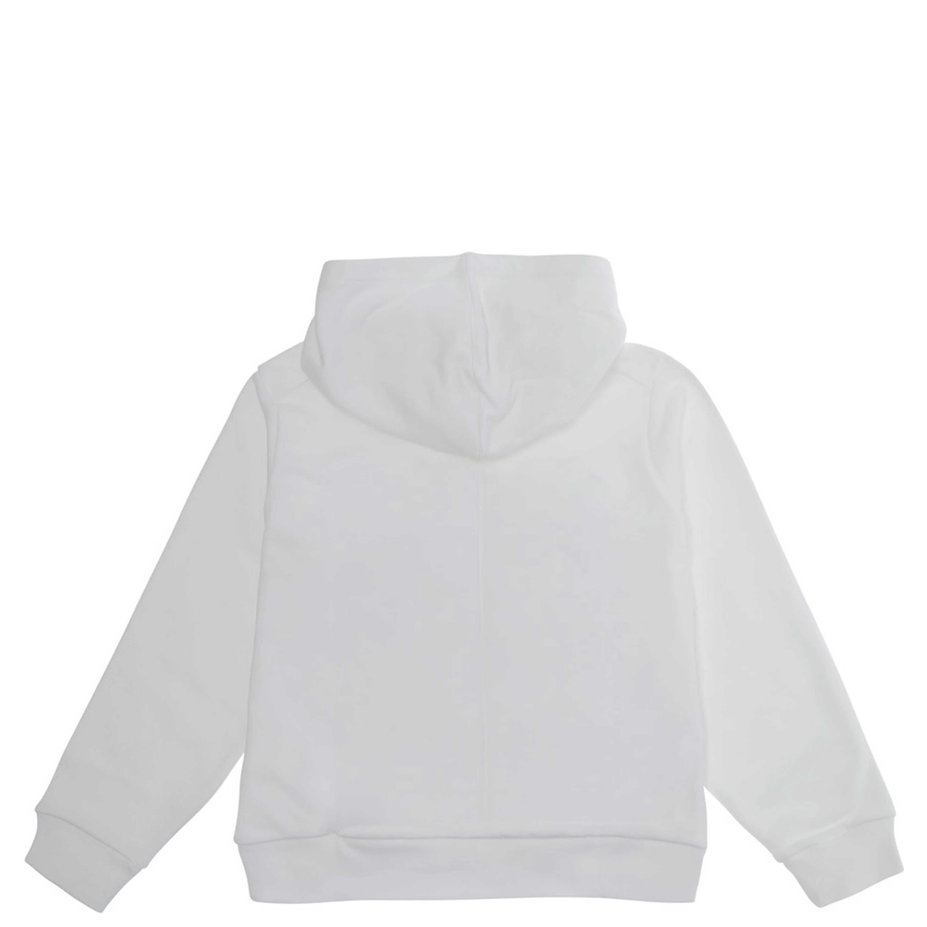 White Hoodie with kangaroo pocket and logo lettering on the front in cotton Boy