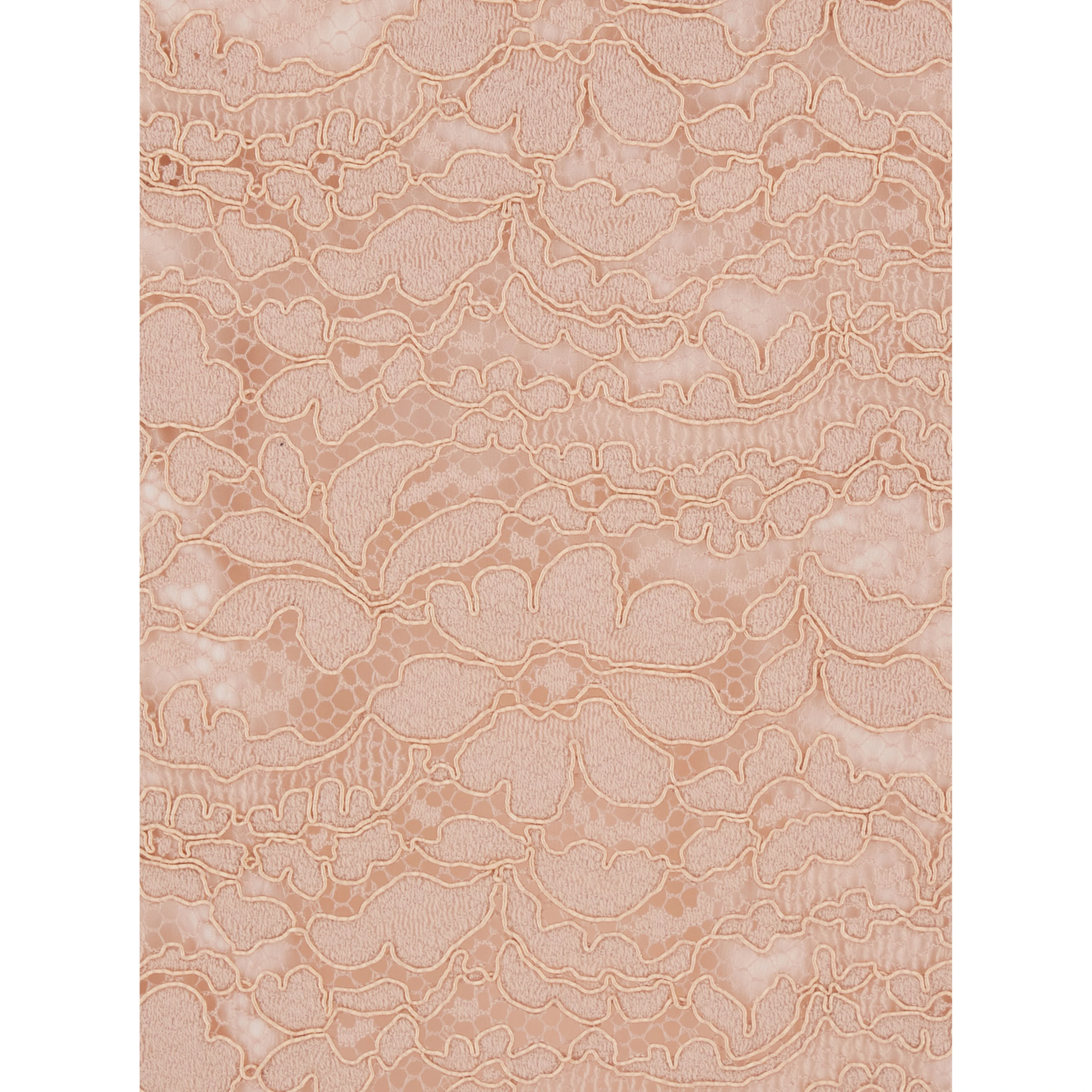 Pink midi skirt with lace design and vent on the back in fabric woman
