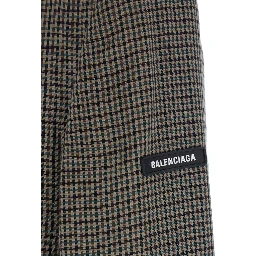 Brown Striped Jacket with Logo Patch on Sleeve for Men