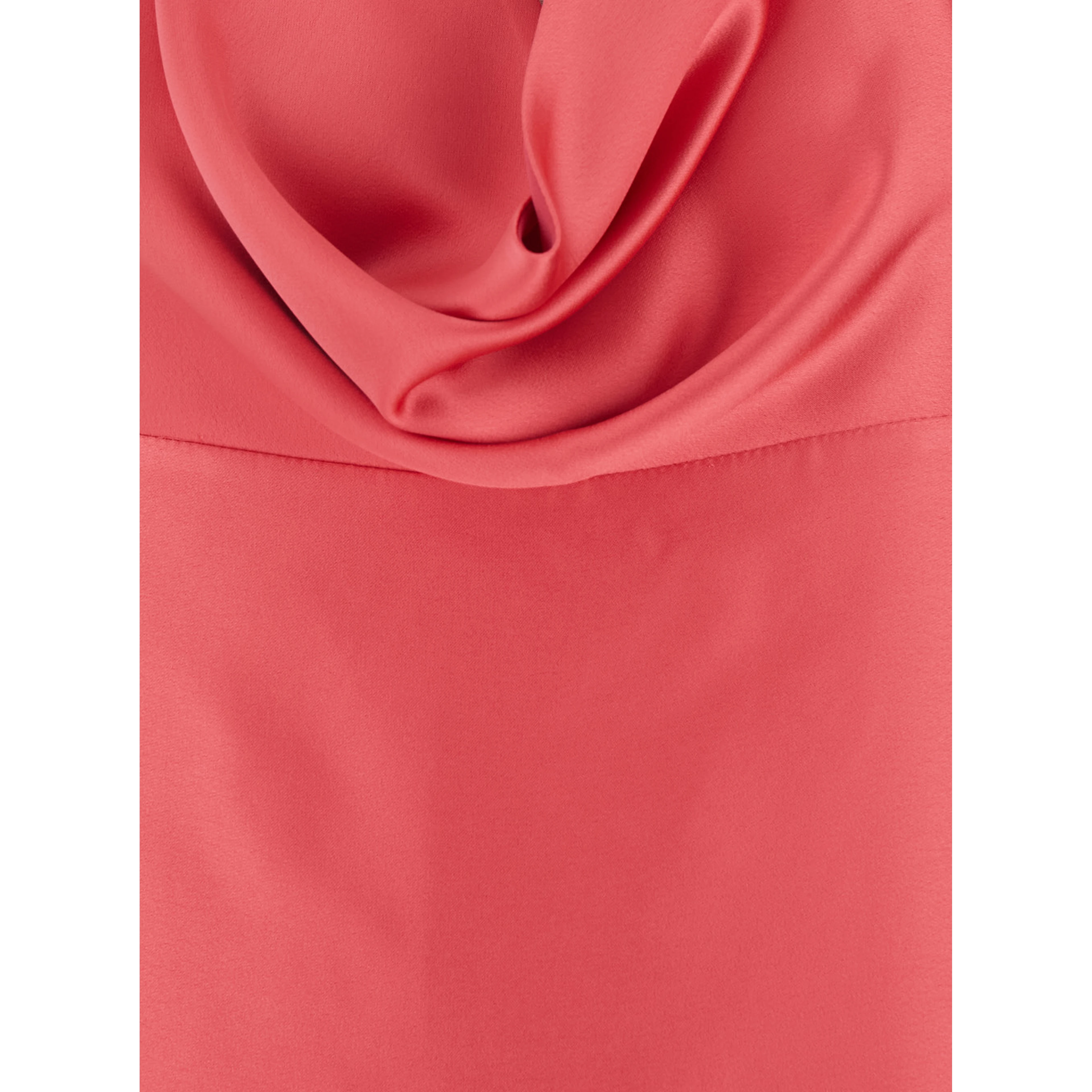 Red long Dress with Halterneck and open back in fabric woman