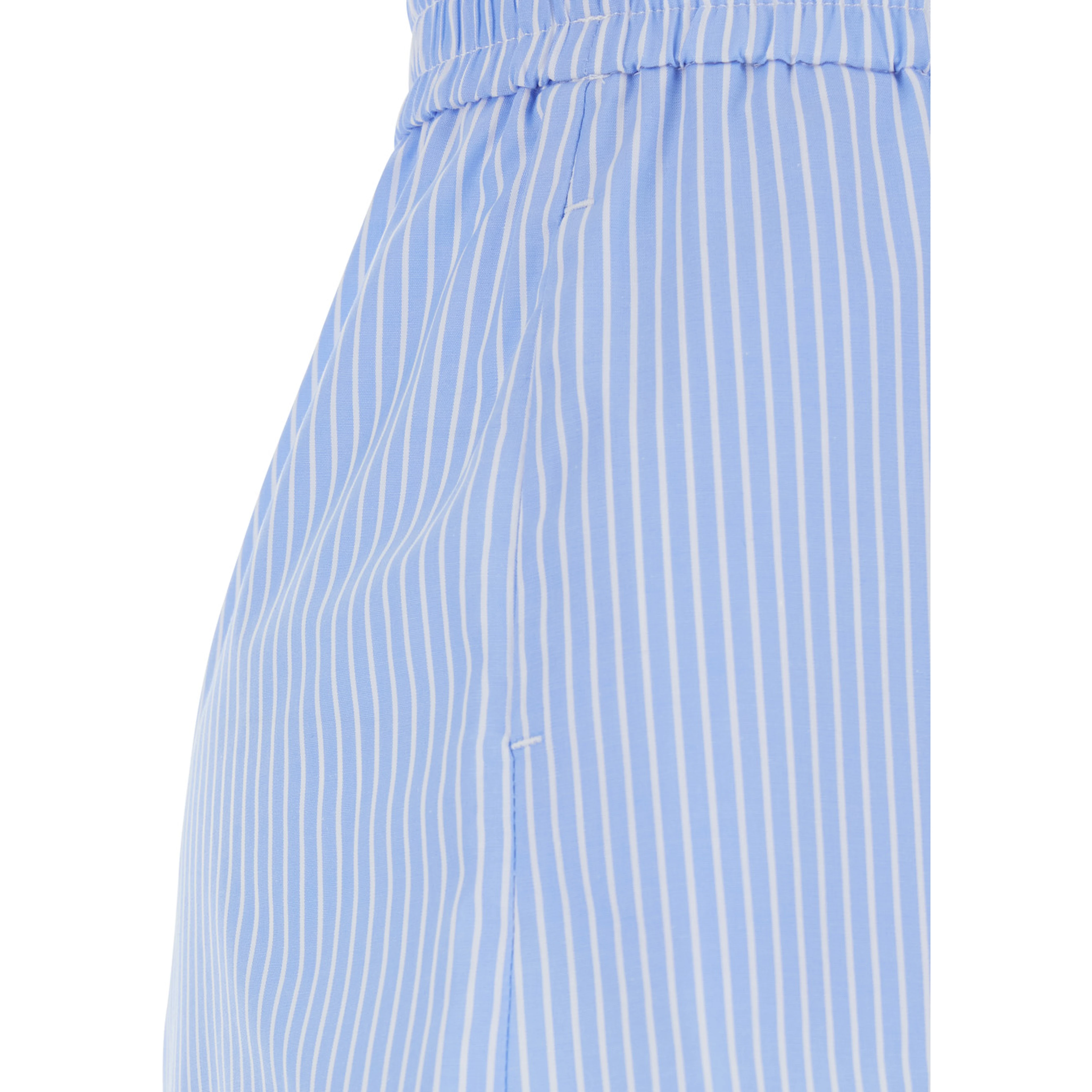 Light Blue Shorts with striped motif in cotton blend women
