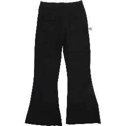 Black Pants with logo patch on the back and wide leg in Blend Wool Girl