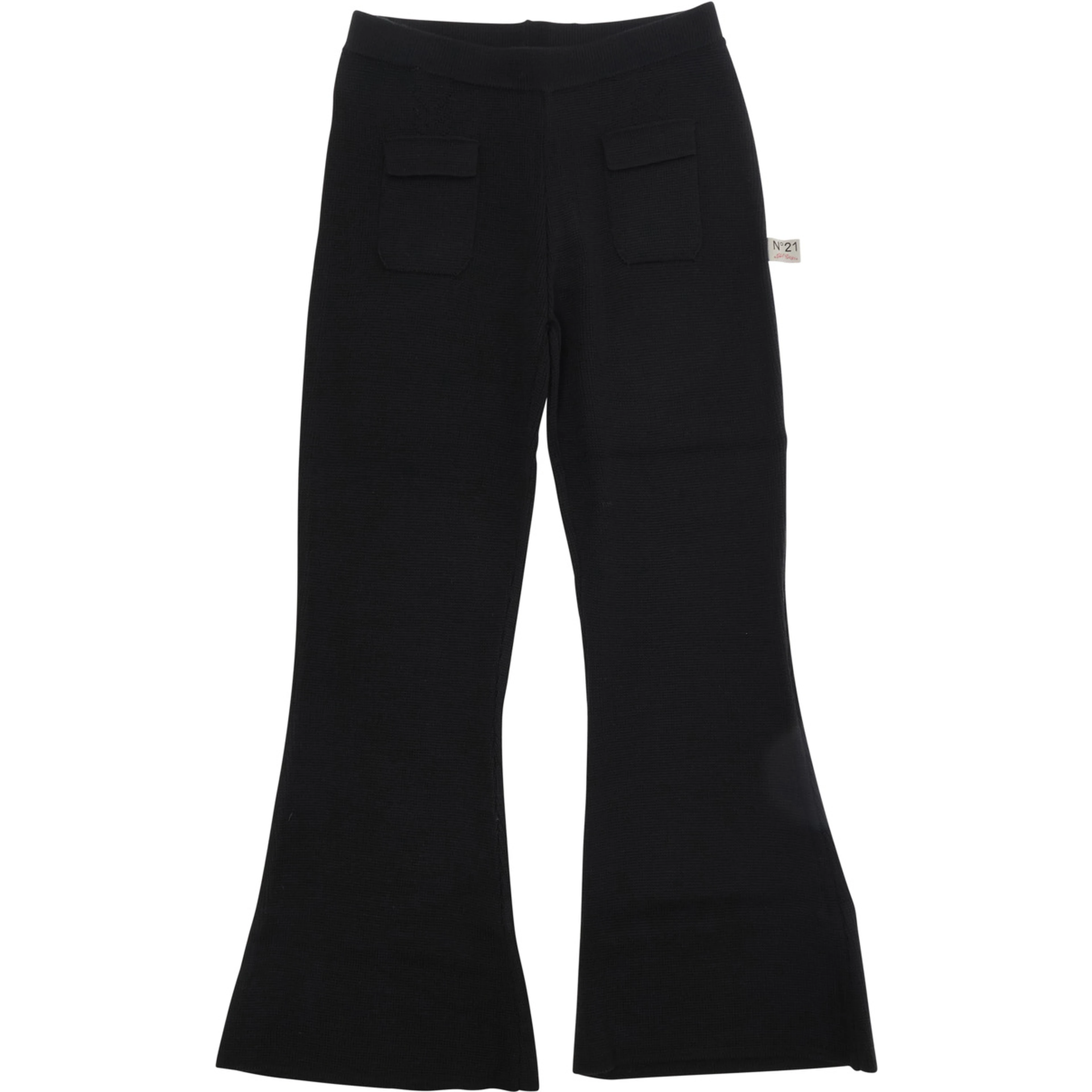Black Pants with logo patch on the back and wide leg in Blend Wool Girl