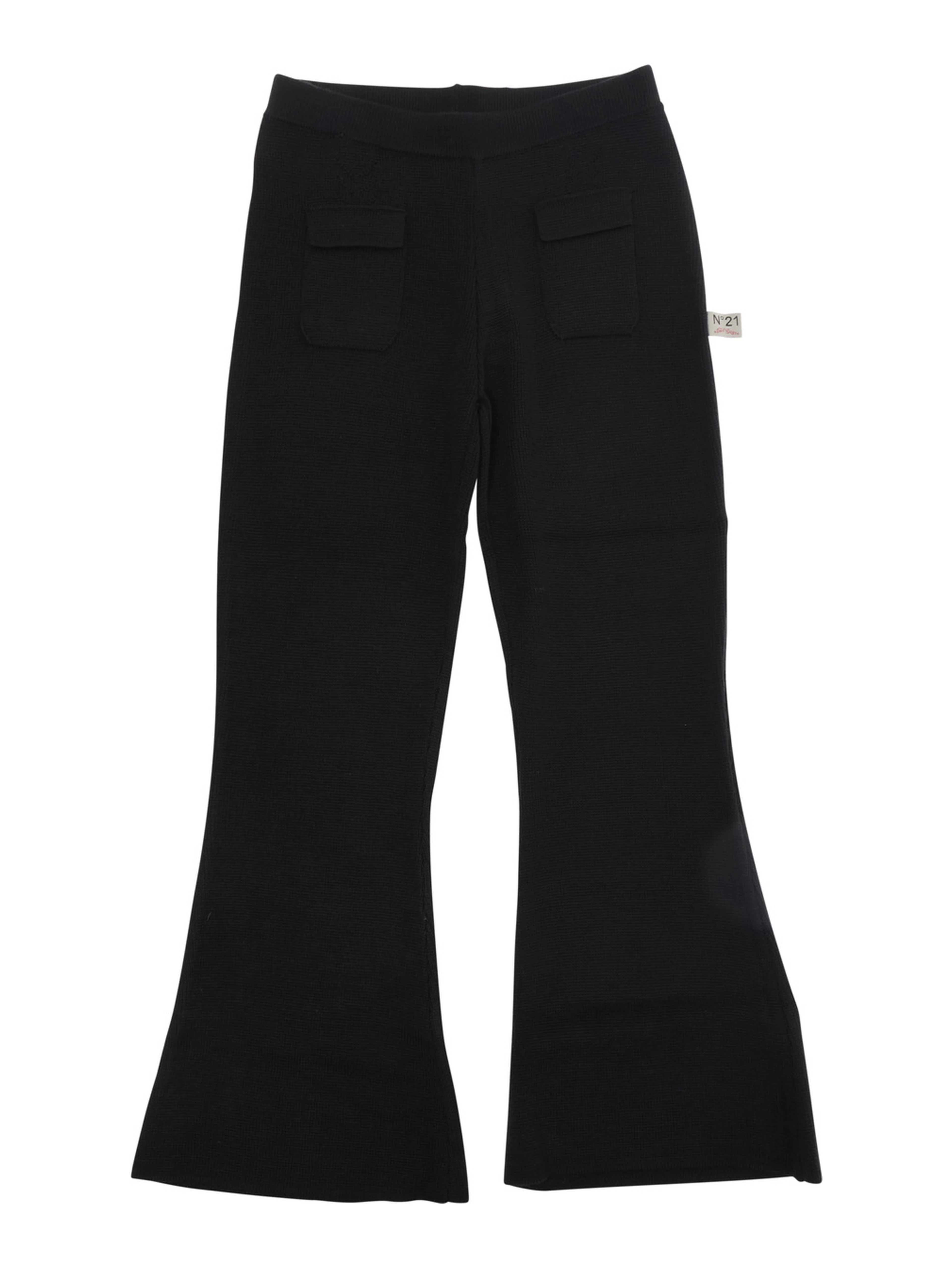 Black Pants with logo patch on the back and wide leg in Blend Wool Girl