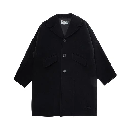 black Coat with Notched revers and front pockets in wool Boy