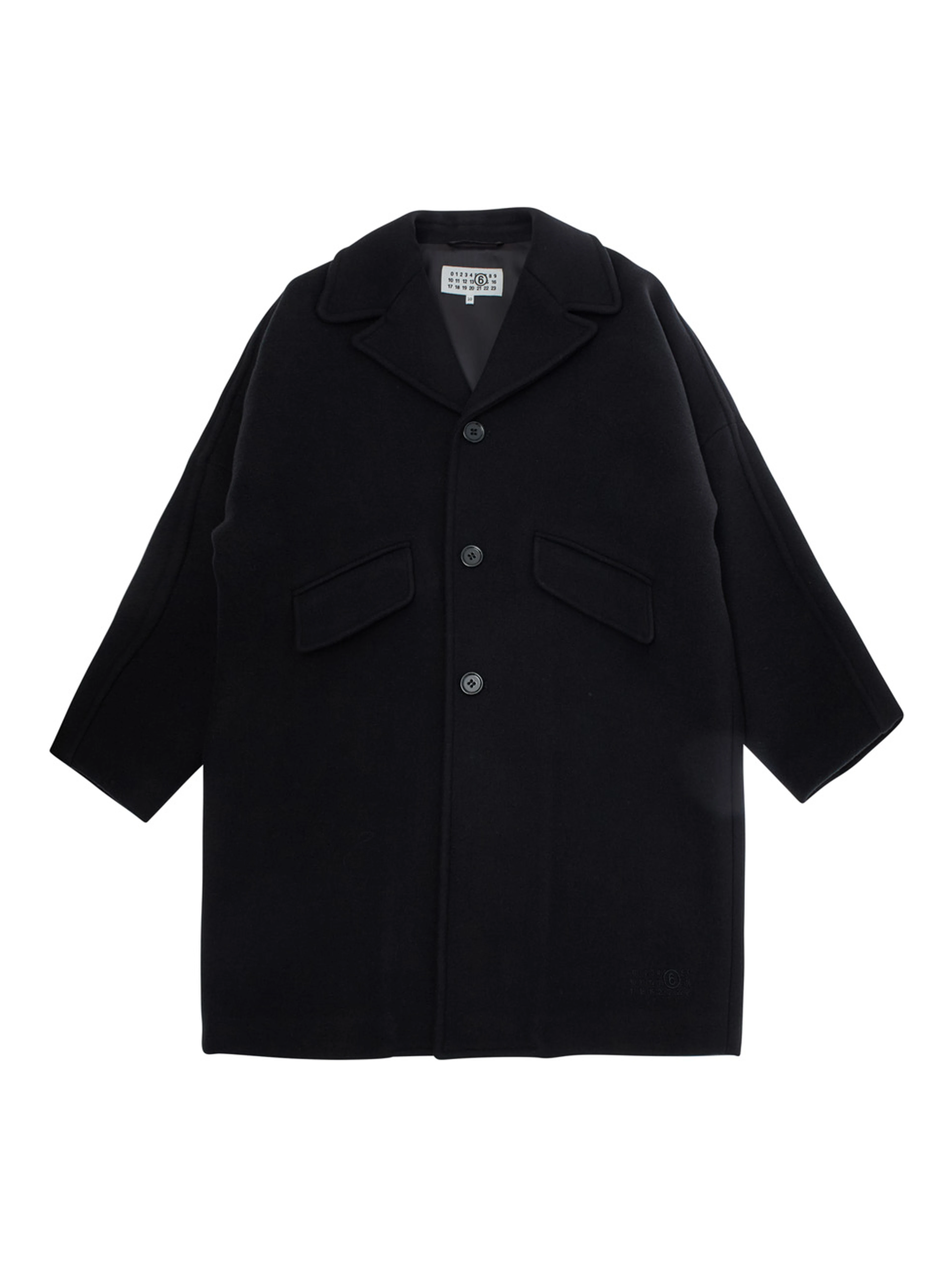 black Coat with Notched revers and front pockets in wool Boy