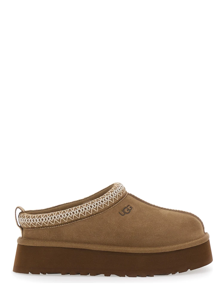 Tazz II Brown Ankle boots with front embroidery and logo lettering in suede for women