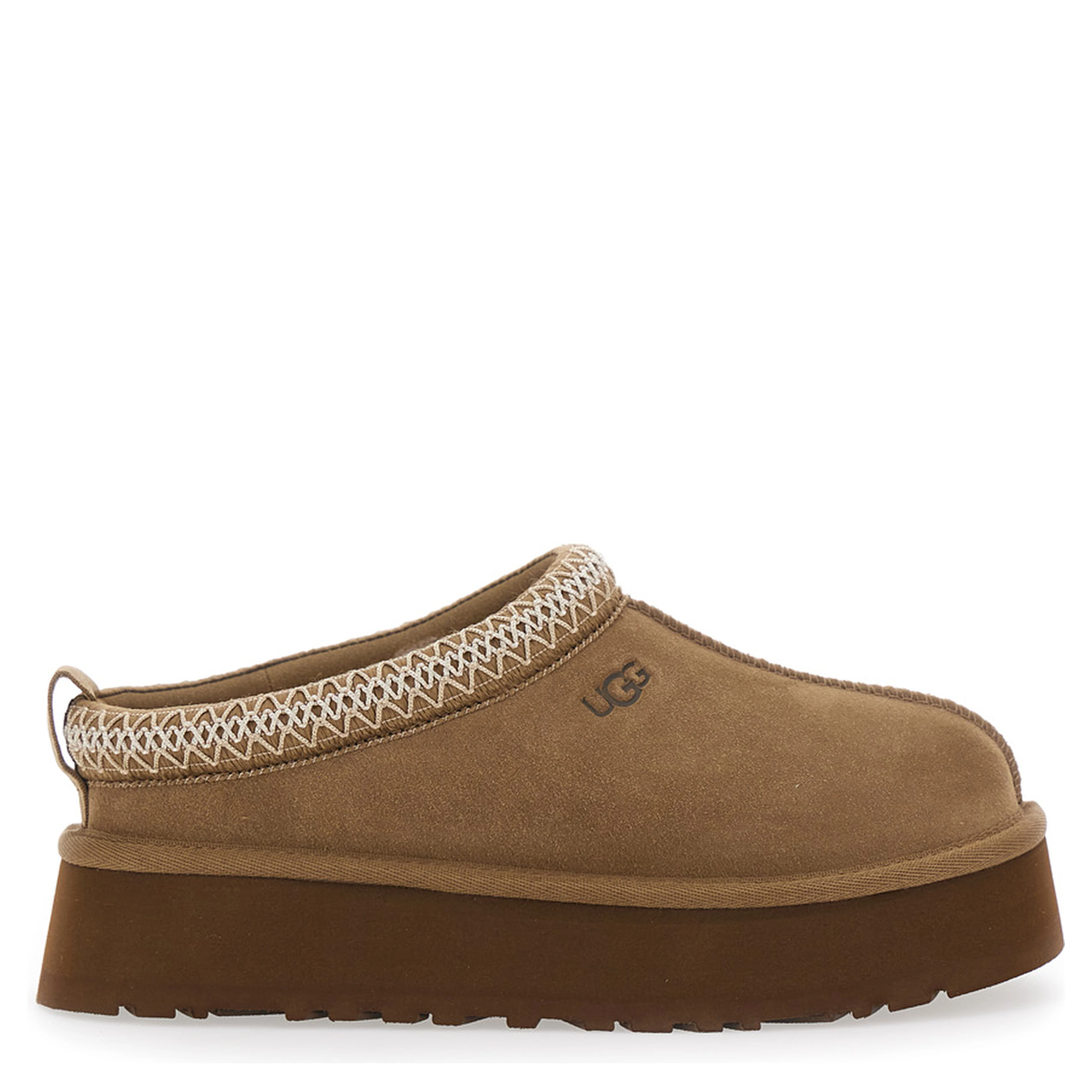 Tazz II Brown Ankle boots with front embroidery and logo lettering in suede for women