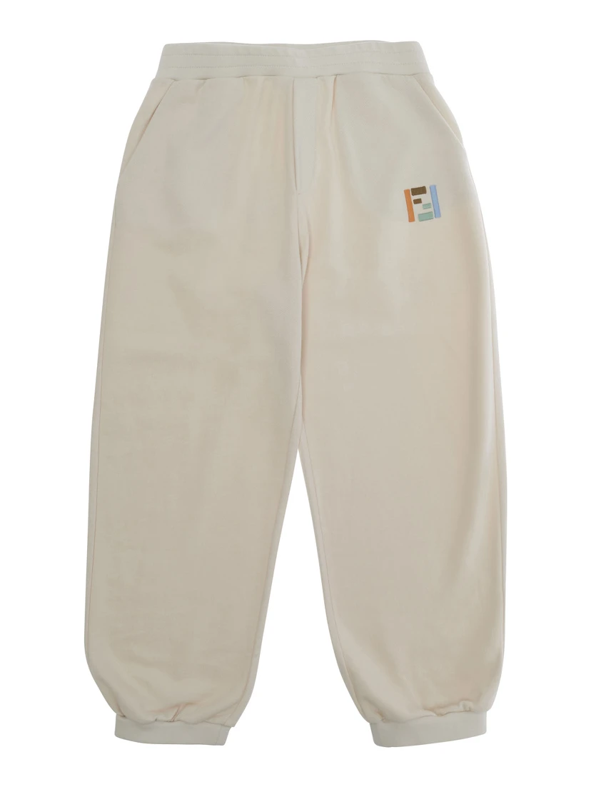 Gray Pants with FF Logo and Pockets in Cotton Boy