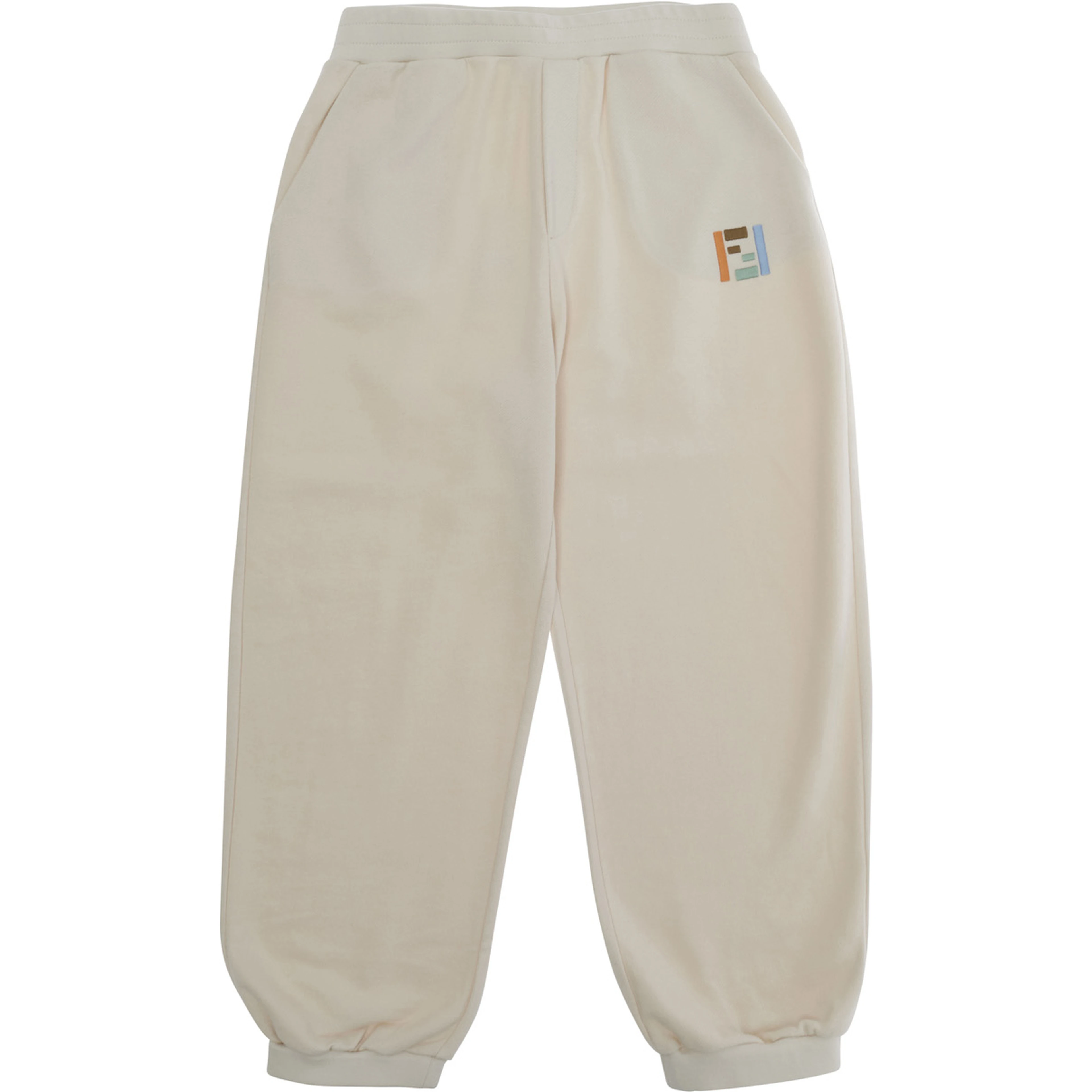 Gray Pants with FF Logo and Pockets in Cotton Boy