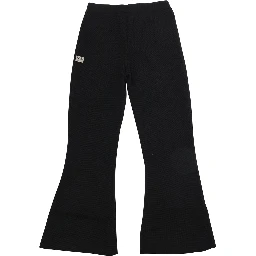 Black Pants with logo patch on the back and wide leg in Blend Wool Girl