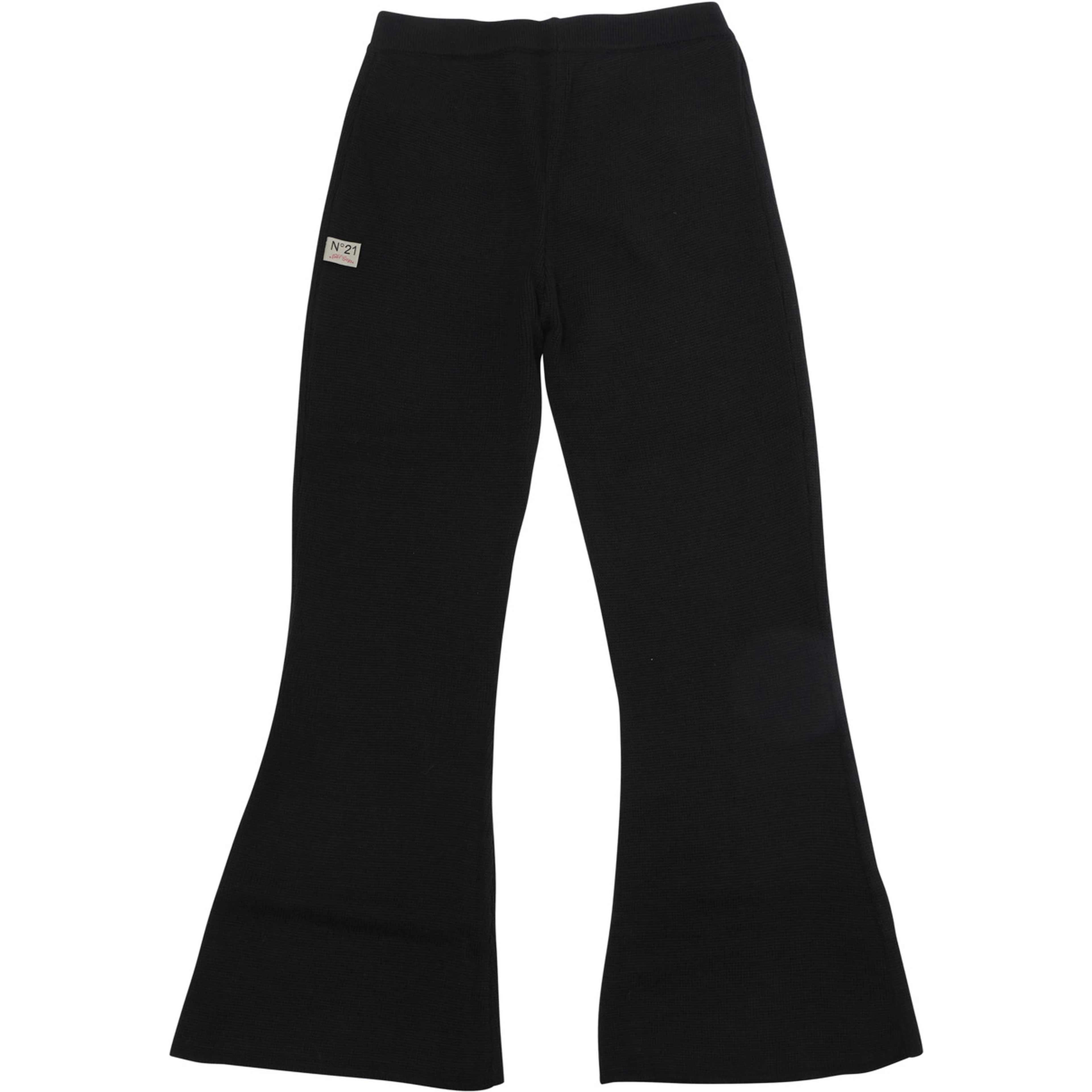 Black Pants with logo patch on the back and wide leg in Blend Wool Girl