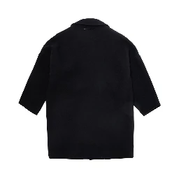 black Coat with Notched revers and front pockets in wool Boy